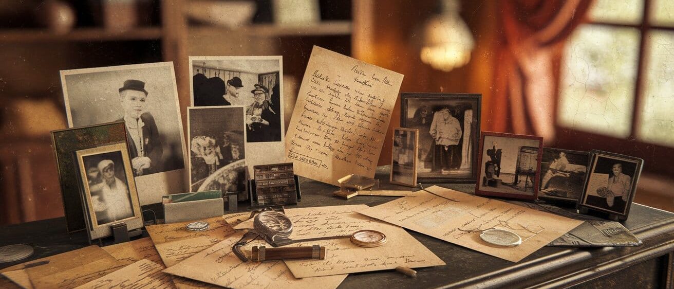 a-photo-of-an-old-table-with-vintage-pho_fOcdyfItQzOr24rEsYvTrQ_kCzPNncwRsGFGYNP1LuTLw_sd